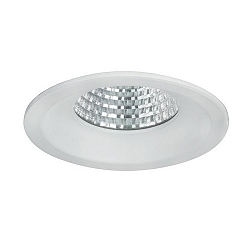 Recessed LED downlight BOWL, IP20, round, Ø 9.2cm, 700mA, 7W 3000K 630lm 30°, white / clear