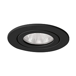 Lumière encastrée ITANSA R rond, rigide GU10 IP54, noir  gradable