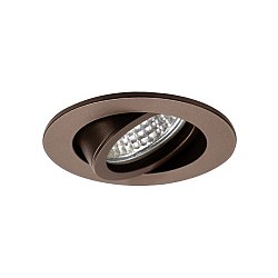 Projecteur encastré TIRREL-R GU10 / PAR16 rond, pivotant, avec espaceur GU10 IP20, marron métallisé mat gradable