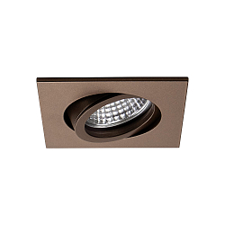 Projecteur encastré TIRREL-R GU10 / PAR16 pivotant, carré, avec douille GU10 IP20, marron métallisé mat gradable