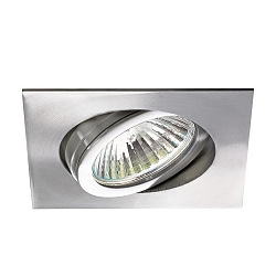 Downlight pivotant, carr� GU10 IP20, acier inoxydable gradable