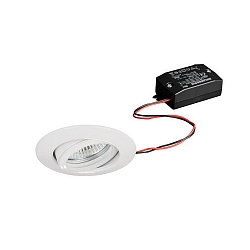 Downlight rond, pivotant IP20, blanche 