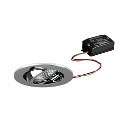 Lumi�re encastr�e TIRREL-R rond, pivotant, commutable IP20, chrome  6W 680lm 3000K 38� 38� CRI >80
