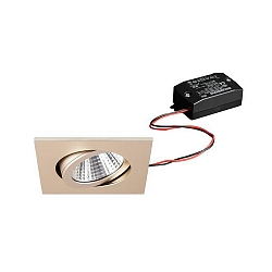 Lumi�re encastr�e TIRREL-S angulaire, pivotant, pour VDU, commutable IP20, champagne  6W 680lm 3000K 38� 38� CRI >80