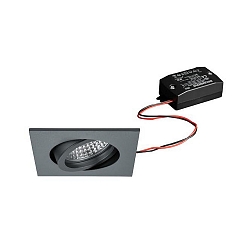 Lumi�re encastr�e TIRREL-S angulaire, pivotant, pour VDU, commutable IP20, titane  6W 680lm 3000K 38� 38� CRI >80