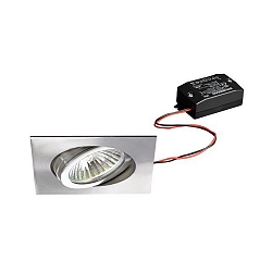 Downlight angulaire, pivotant IP20, acier inoxydable