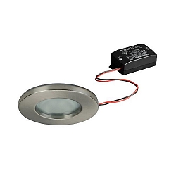Eclairage d'ext�rieur encastr� rond, rigide IP65, nickel mat 