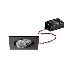 Downlight rond, pivotant IP20, aluminium, noir  