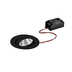 Downlight rond, conducteur inclus IP20, noir  