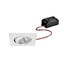 Downlight pivotant, carr� IP20, blanche 