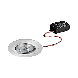 Downlight rond, pivotant IP20, aluminium mat 