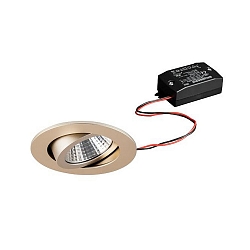 Downlight rond, pivotant IP20, champagne 