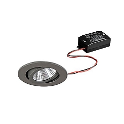 Downlight rond, pivotant IP20, titane 