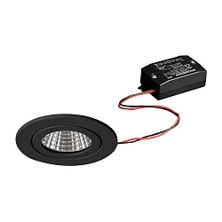 Lumi�re encastr�e ITANSA R BB15 rond, rigide, commutable LED IP54, noir   6W 680lm 3000K 20-40� 20-40� CRI 80-89