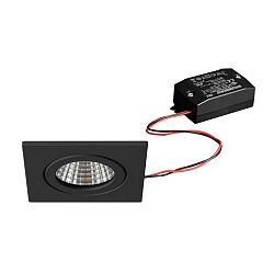 Lumi�re encastr�e ITANSA S BB16 rigide, carr�, commutable LED IP54, noir   6W 680lm 3000K 20-40� 20-40� CRI 80-89