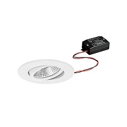 Lumi�re encastr�e BB23 rond, pivotant, commutable IP65, couvert de poudre, blanche  7W 620lm 3000K 36� 36� CRI >80