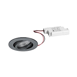 Lumi�re encastr�e TIRREL-R rond, pivotant IP20, titane gradable 6W 680lm 3000K 38� 38� CRI >80