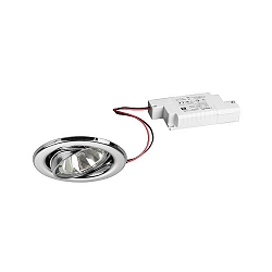 Projecteur encastré BRONNY LED PHASE-DIM rond, pivotant, conducteur inclus, lot de 1 IP20, chromé poli gradable
