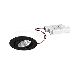 Downlight rond, pivotant IP20, noir gradable