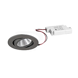 Downlight rond, pivotant IP20, titane gradable