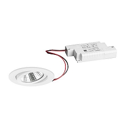 Lumi�re encastr�e rond, pivotant IP20, blanche gradable 6W 640lm 3000K 20-40� 20-40� CRI 80-89