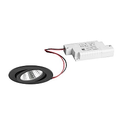 Lumi�re encastr�e rond, pivotant IP20, noir  gradable 6W 640lm 3000K 20-40� 20-40� CRI 80-89