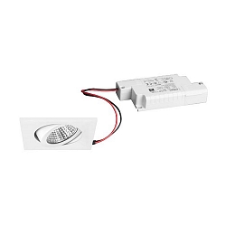 Lumi�re encastr�e pivotant, carr� IP20, blanche gradable 6W 640lm 3000K 20-40� 20-40� CRI 80-89