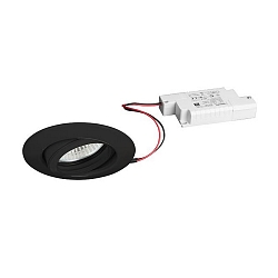 Lumi�re encastr�e rond, pivotant IP20, noir  gradable 6W 460lm 1800-3000K 20-40� 20-40� CRI 80-89