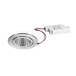 Recessed outdoor LED downlight set BB15 incl. converter, V4A, IP54, round, 230V, 6W 3000K 640lm 38°, dimmable, stainless steel