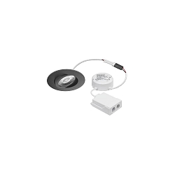 Lumi�re encastr�e ABACO ROUND PHASE pivotant, Dim-To-Warm IP44, noir mat gradable 8W 530lm 1800-3000K 36� 36� CRI > 90