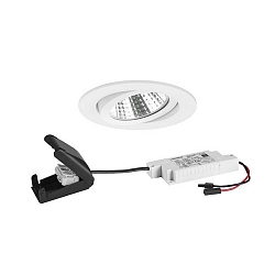 Lumi�re encastr�e rond, pivotant IP20, blanche gradable 6W 640lm 3000K 20-40� 20-40� CRI 80-89