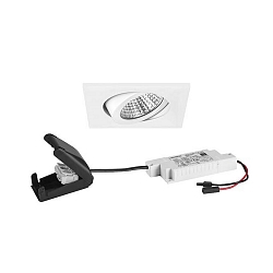 Lumi�re encastr�e pivotant, carr� IP20, blanche gradable 6W 640lm 3000K 20-40� 20-40� CRI 80-89