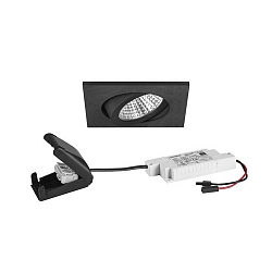 Lumi�re encastr�e pivotant, carr� IP20, noir  gradable 6W 640lm 3000K 20-40� 20-40� CRI 80-89