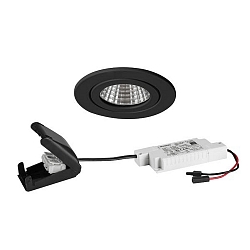 recessed luminaire ITANSA R BB15 round LED IP54, black matt dimmable 6W 680lm 3000K 20-40� 20-40� CRI 80-89