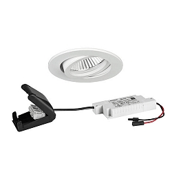 Lumi�re encastr�e BB 18 rond, pivotant LED IP20, blanche gradable 6W 430lm 1800-3000K 20-40� 20-40� CRI 80-89