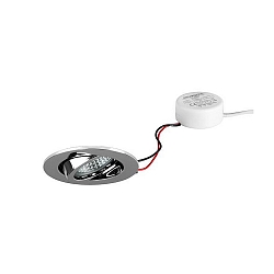 Lumi�re encastr�e TIRREL-R rond, pivotant IP20, chrome gradable 6W 680lm 3000K 38� 38� CRI >80
