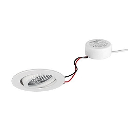 Lumi�re encastr�e TIRREL-R rond, pivotant IP20, couvert de poudre, blanche gradable 6W 680lm 3000K 38� 38� CRI >80
