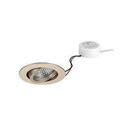Lumi�re encastr�e TIRREL-R rond, pivotant IP20, scintillant, transparent gradable 6W 680lm 3000K 38� 38� CRI >80