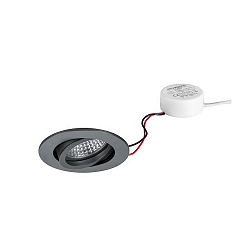 Lumi�re encastr�e TIRREL-R rond, pivotant IP20, titane gradable 6W 680lm 3000K 38� 38� CRI >80