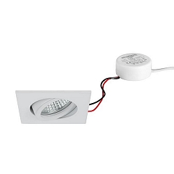 Lumi�re encastr�e TIRREL-S angulaire, pivotant IP20, couvert de poudre, blanche gradable 6W 680lm 3000K 38� 38� CRI >80