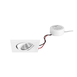 recessed luminaire swivelling, square IP20, white dimmable 6W 640lm 3000K 20-40° 20-40° CRI 80-89