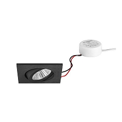 recessed luminaire swivelling, square IP20, black dimmable 6W 640lm 3000K 20-40° 20-40° CRI 80-89