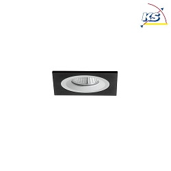 Recessed unit for LED modules, square, IP20, max. 14W, excl. driver, structured black / structured white