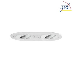 Recessed unit for LED modules, oval, 2 flames, IP20, max. 2x 14W, excl. driver, structured white