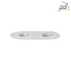 Recessed unit for LED modules, oval, 2 flames, IP20, max. 2x 14W, excl. driver, structured white
