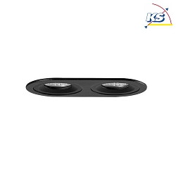 Recessed unit for LED modules, oval, 2 flames, IP20, max. 2x 14W, excl. driver, structured black
