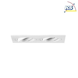 Recessed unit for LED modules, square, 2 flames, IP20, max. 2x 14W, excl. driver, structured white