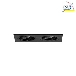 Recessed unit for LED modules, square, 2 flames, IP20, max. 2x 14W, excl. driver, structured black
