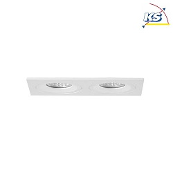 Recessed unit for LED modules, square, 2 flames, IP20, max. 2x 14W, excl. driver, structured white