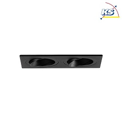 Recessed unit for LED modules, square, 2 flames, IP20, max. 2x 14W, excl. driver, structured black